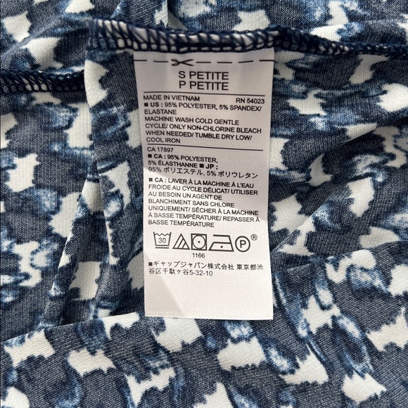 Banana Republic Navy and Light Blue Asymmetrical Dress—Size Petite Small - Picture 9 of 10